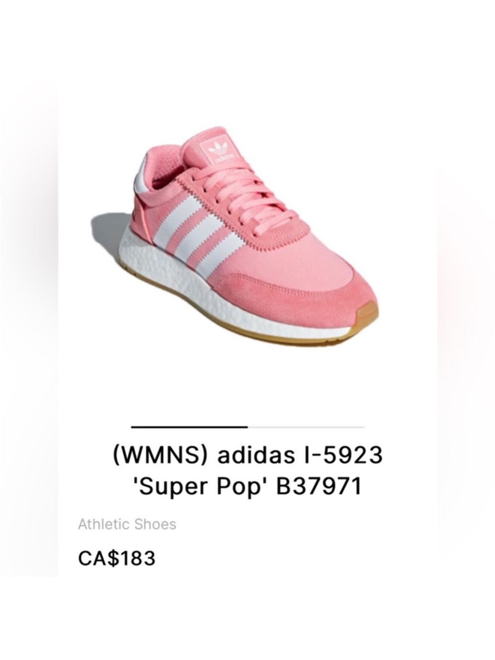 adidas I-5923 Women's Pink and White Athletic Sneakers
